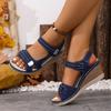 Модные вечерние сандалии Женская обувь Летняя женская обувь Новые ретро сандалии Открытый носок Обувь для ходьбы Женская обувь Обувь на танкетке