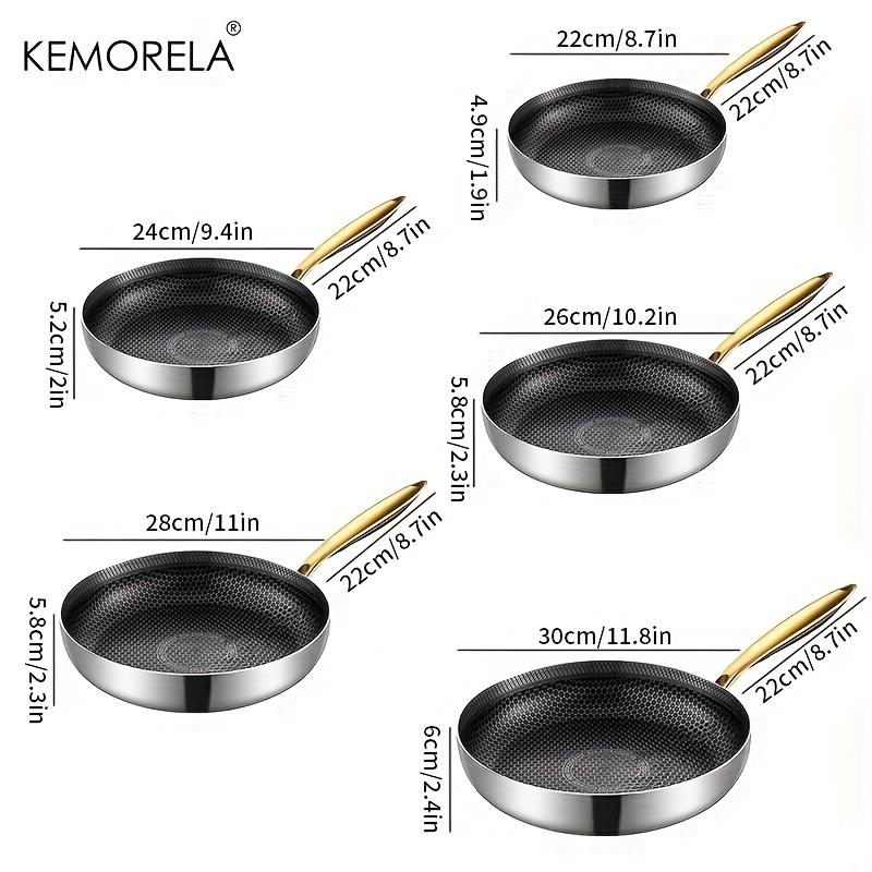 316 Stainless Steel Frying Pan Wok Non-stick Honeycomb Pot Home Steak Skillet Gas Stove Induction Saucepan Kitchen Cookware