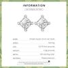 BAMOER 925 Sterling Silver Simple Square Zircon Stud Earrings for Women Trendy Shining Ear Studs Fine Jewelry Gift