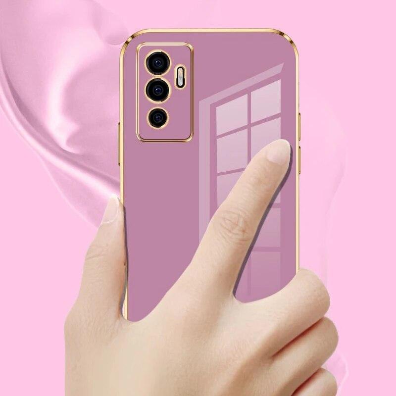 Чехол для vivo V23e 5G vivo V23e, чехол vivo V23E V2126, роскошный чехол для телефона с квадратным покрытием vivo S10E, противоударная задняя крышка