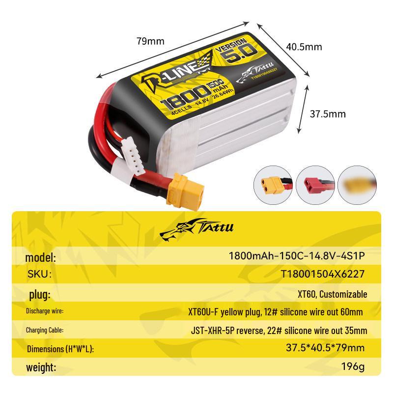 Аккумулятор Gens Ace Gold Brick 6S 150C для FPV гоночного дрона (1400/1550/2200 мАч)