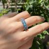 Кольцо с натуральным синим топазом 7*5 мм, твердое серебро 925 пробы, натуральный драгоценный камень, ювелирные украшения для женщин, женские обручальные кольца, подарочный тренд