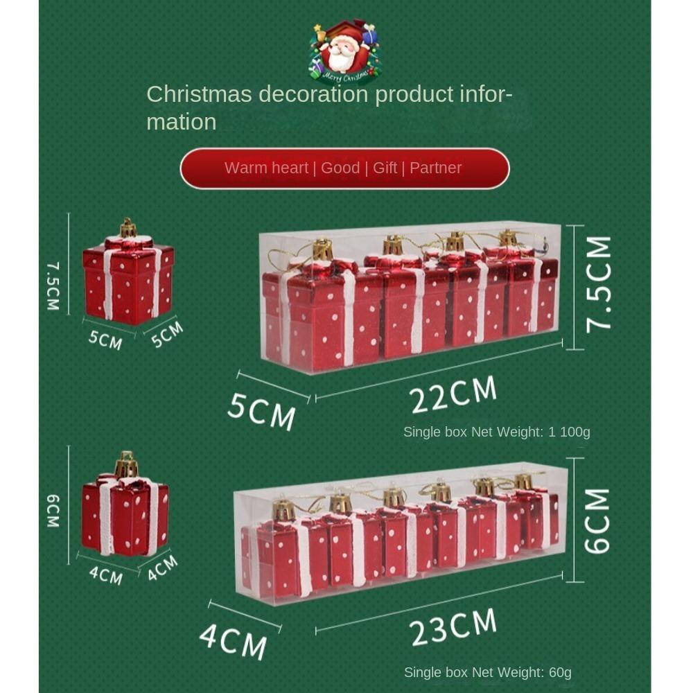 DIY Crafts окрашенный рождественский подарок пластик 4/5 см елочное украшение подвеска подвесное украшение рождественские подарки коробки подвеска