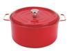 Pearl Metal HB-5726, 22cm Red, Ceramic-Coated Induction Cooking Pot for Waterless Cooking