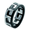 Steel Ring 'Rhodes' Black Silver - 7 Mm