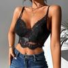 European & American Style Lace Patchwork Camisole for Women - Hot Girl Bare Back Mesh Eyelash 8834