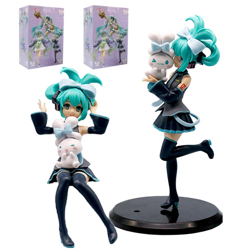 Hatsune Miku X Cinnamoroll Collaboration Figure Set Cute Anime Collectible Model Toys 2 Styles for Fans