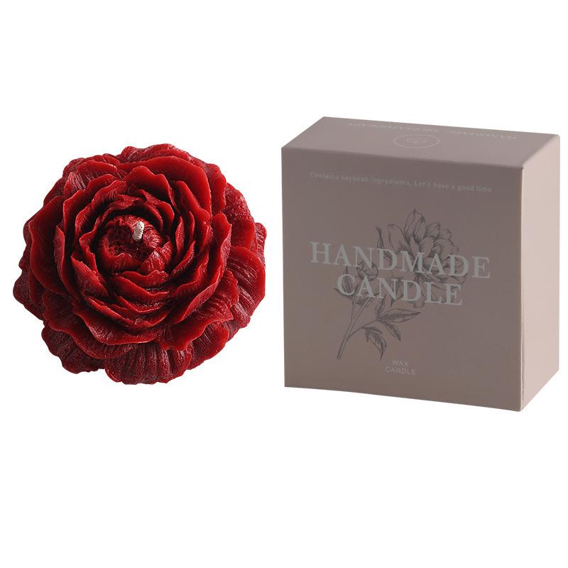 Светящаяся в темноте ароматическая свеча из соевого воска - Роза и Пион