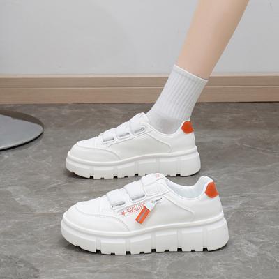 Женские кроссовки на толстой платформе, дышащая обувь для ходьбы, удобные теннисные туфли из искусственной кожи для тренировок, женские повседневные легкие нескользящие кроссовки
