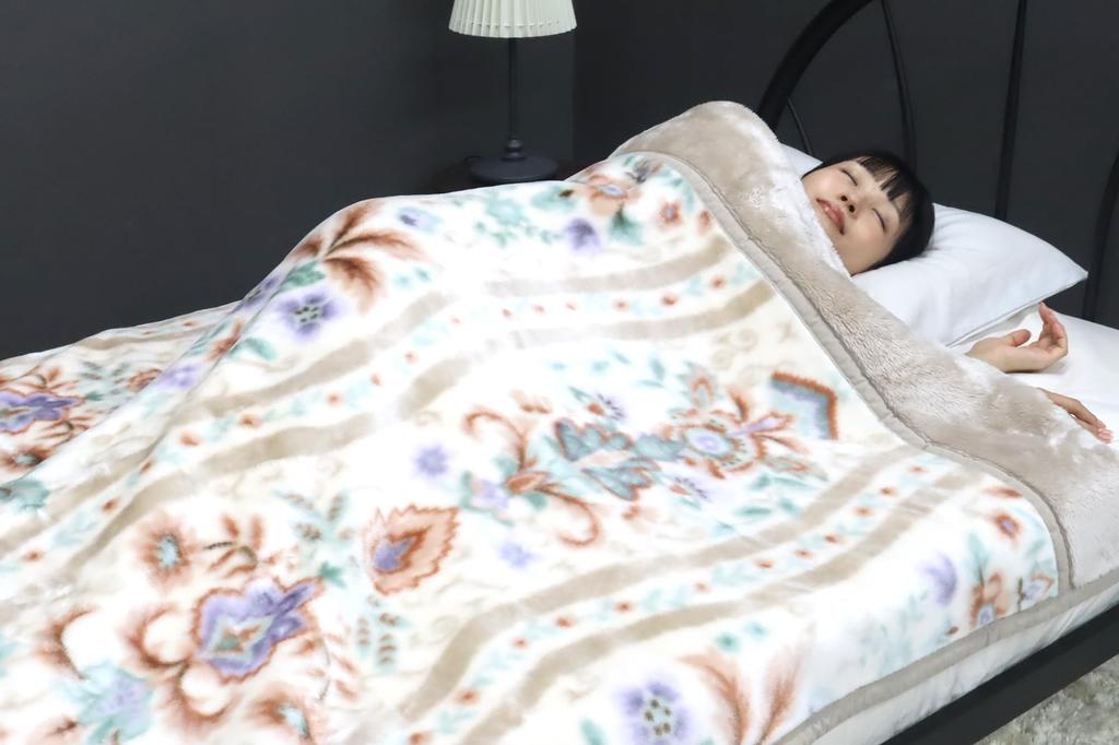 Romance Kosugi Meyer Double Blanket, Single (140 x 200 cm), Anti-Static, Plenty of Volume, Double-Layer, Made in Izumiotsu, Beige