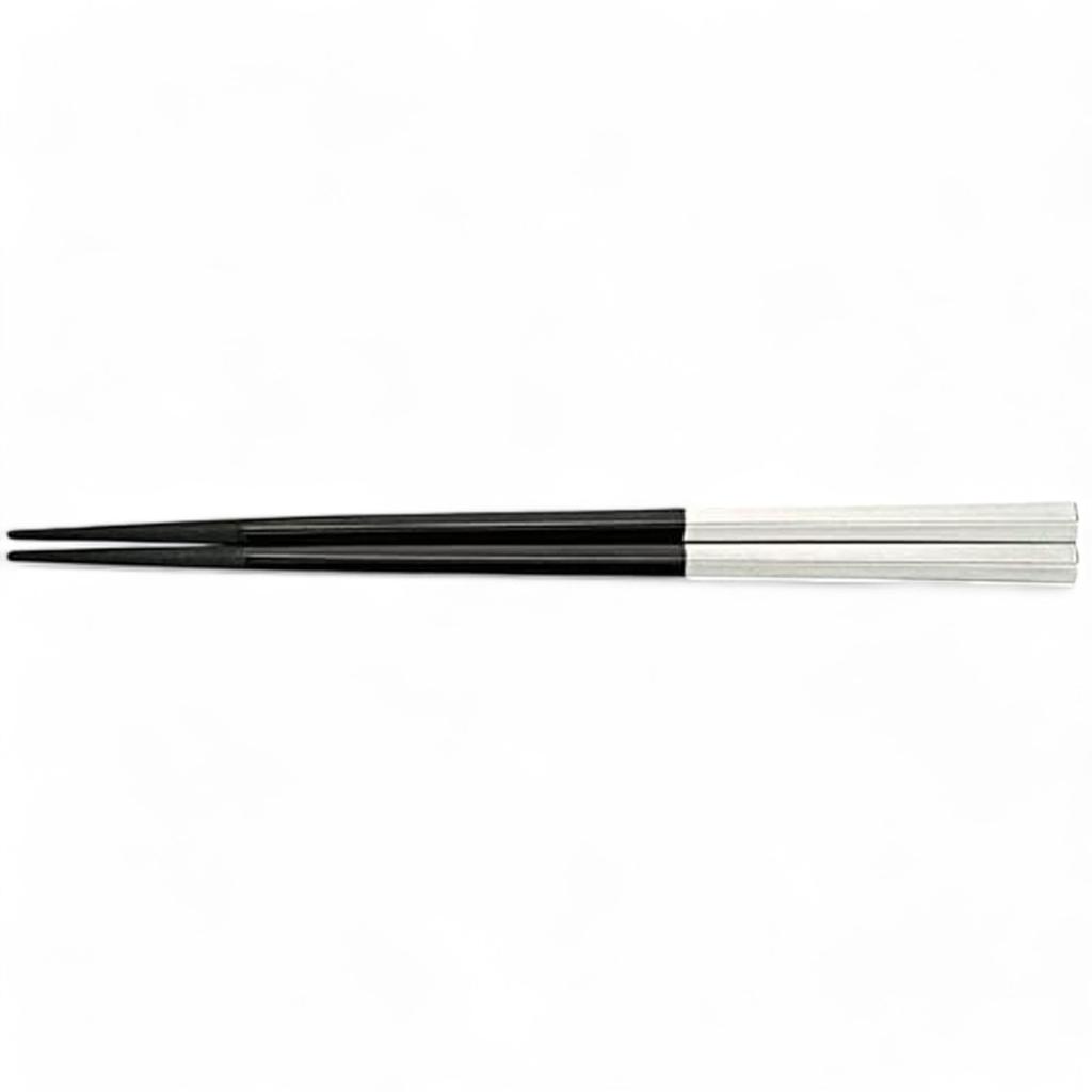 Chopsticks PBT 21cm Pentagonal Made In Japan Dishwasher Safe J-kitchens (Hashi) Black/Silver