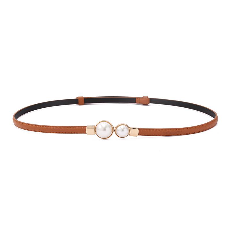 Женский тонкий корейский кожаный ремень: Регулируемый, универсальный, идеально подходит для тренчей и платьев