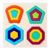 Wooden Geometry Puzzle Board Game Preschool Color Learning Geometric Shape Matching