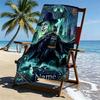 Custom Name Personalized Batman Print Beach Towel, for Trip Camping Beach Party Home Decor, Birthday Gift for Family & Friends