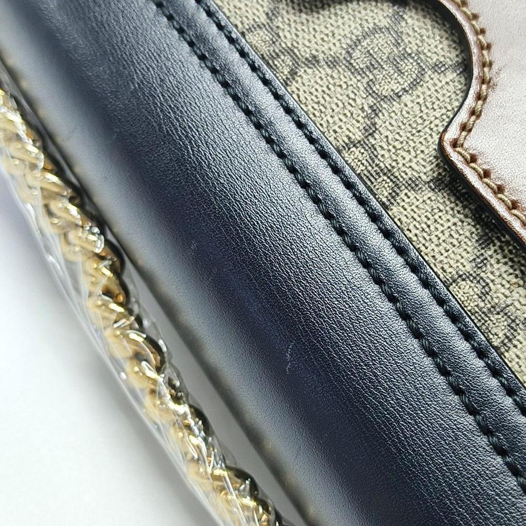 [Pre-Owned] Padlock Moonlight Treasure Box Series Metal Lock Logo Canvas And Leather Crossbody Bag Small - Good #11P1W0N