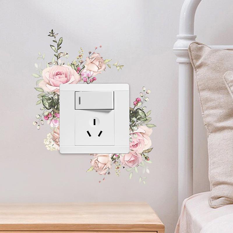 Романтичный цветок Switch Paste Home Background Beautification Декоративные наклейки на стену Самоклеящиеся обои