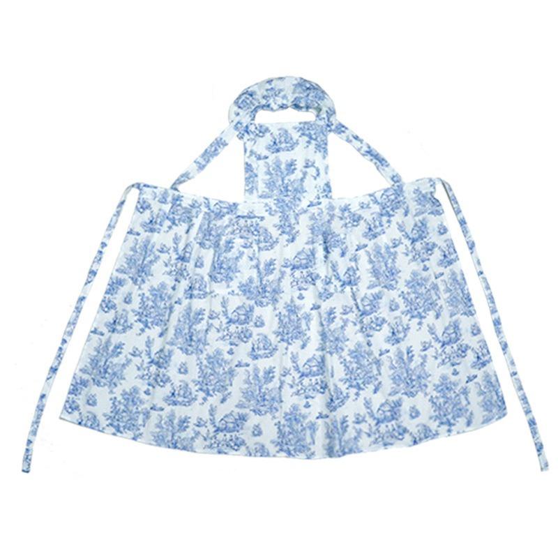 1pcs Apron High-end Ins Household Anti-stained Cotton Vintage Printed Ruffle Floral Waistcoat Multiple Colors Cotton