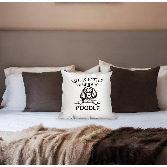 huester Poodle Pillow Covers 18x18,Poodle Gifts,Poodle Gifts for Poodle Lovers,Poodle Decor,Poodle Mom Gifts,It's Not Dog Hair It's Poodle Glitter