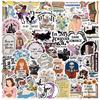 50 Cartoon Readings Bookish Doodle Stickers Decorate Guitar Notebook Suitcase DIY Waterproof