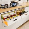 Pull Out Cabinet Organizer Drawer Carbon Steel Shelves Smooth Slide Nanofilm Peel Stick Organizer