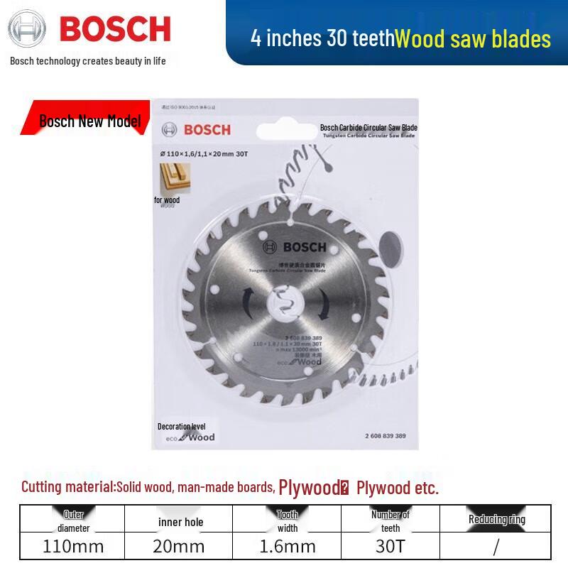Bosch Circular Saw Blades for Wood & Aluminum CN plug (adapter included)