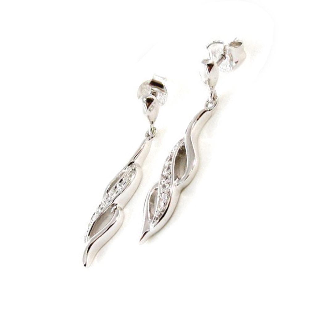 Les Trésors De Lily [I9847] - Silver Earrings 'Déesse' Silver White (rhodium-plated) - 30x8 Mm