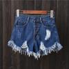 Women's Wide-leg Pants Shorts Ripped Elastic Plus Size Women's Denim Shorts Women's Plus Size Super Short Jeans