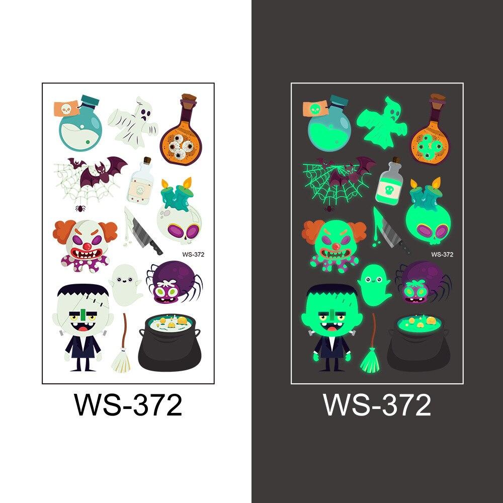 1 шт. светящаяся татуировка призрак тату поддельная татуировка светящаяся в темноте водонепроницаемая временная татуировка наклейки для вечеринки на Хэллоуин для детей