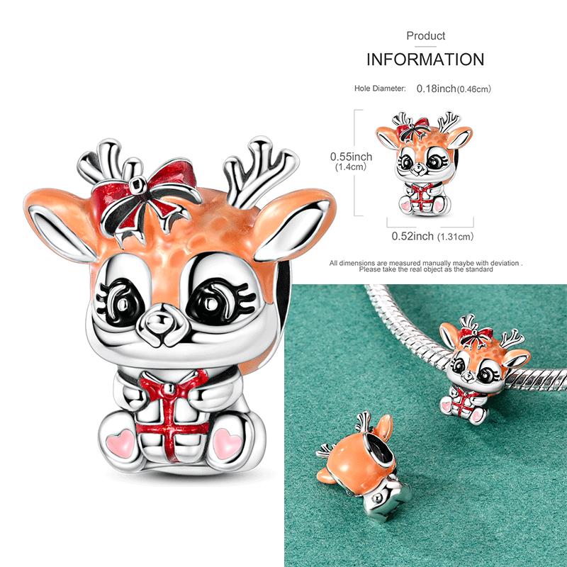 Copper Snowman Beads Christmas Bell Charms Fit 3Mm Women Bracelet Diy Accessories Christmas Gift Fine Jewelry