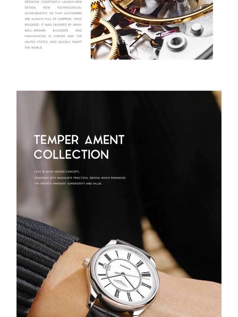 Мужские автоматические (немеханические) часы Qinlang с классическими римскими цифрами