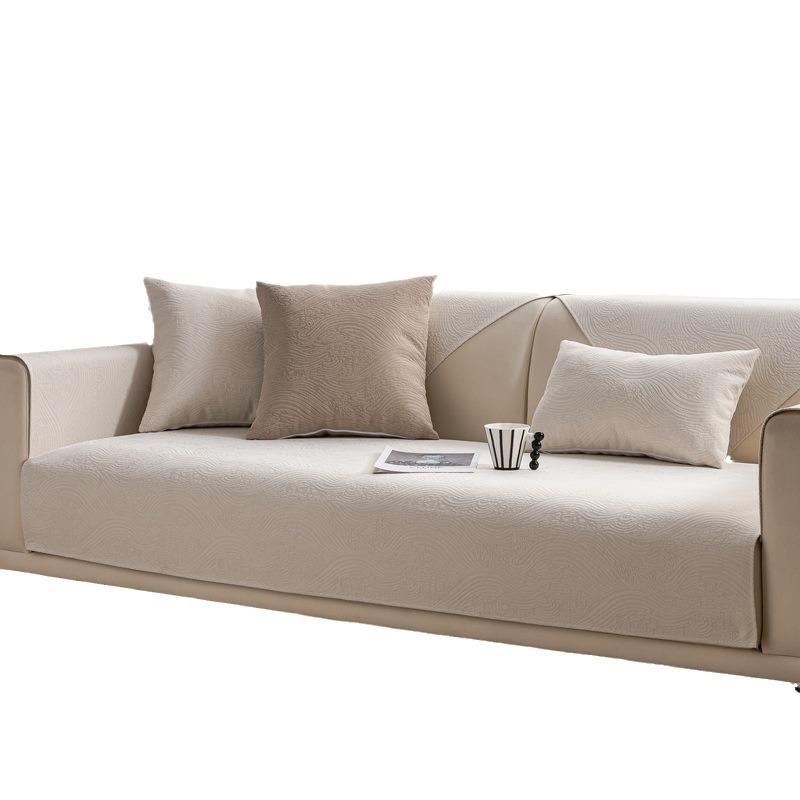 Modern Simple Modern Sofa Cushion Chenier Universal Solid Color For All Seasons, High-End Non-Slip Seat Cushion Cover Towel, Anti-Cat Scratch