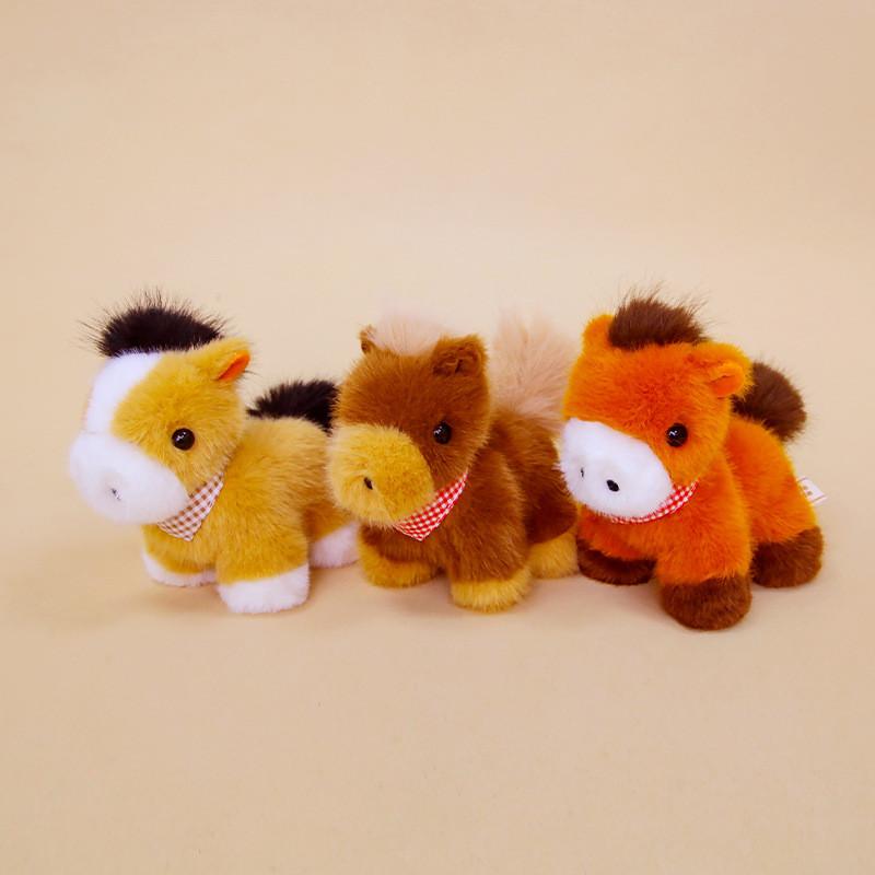 Милый клетчатый шарф Пони Плюшевая игрушка Кукла Настольное украшение Орнамент Для детей и Детский подарок