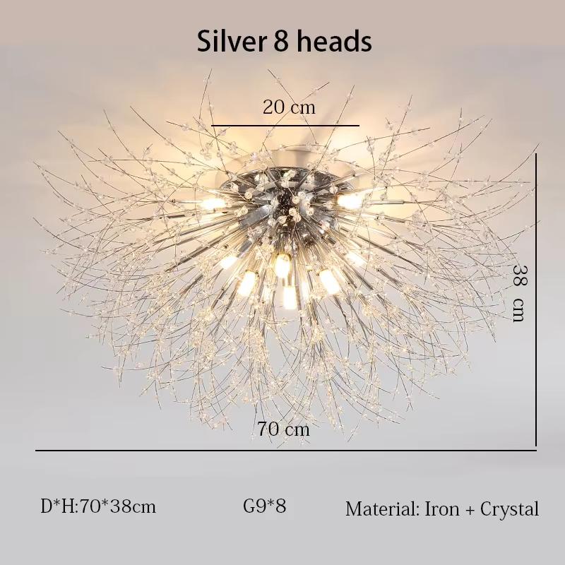 Nordic Modern Dandelion Ceiling Light Crystal Light Romantic Bedroom Dining Room Living Room Firefly Fireworks Lighting(bulb NOT Included)