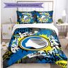 Atalanta FC Printed 3PCS Bedding Set Breathable Duvet Cover with Pillowcases Decorative Bed Linen for Bedroom Home