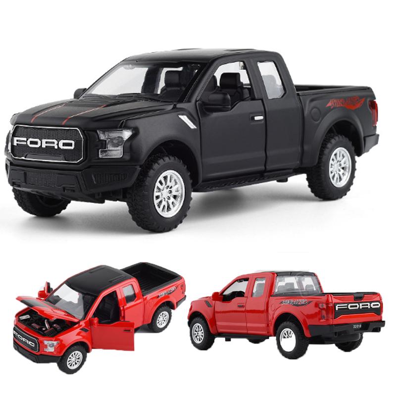 1/32 F150 модель автомобиля из сплава, имитация Raptor, пикап, звук и свет двери автомобиля