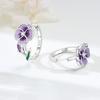 S925 Sterling Silver Purple Flower Series Earrings Hoop Earrings Women Jewelry Original Trendy Anniversary Gifts
