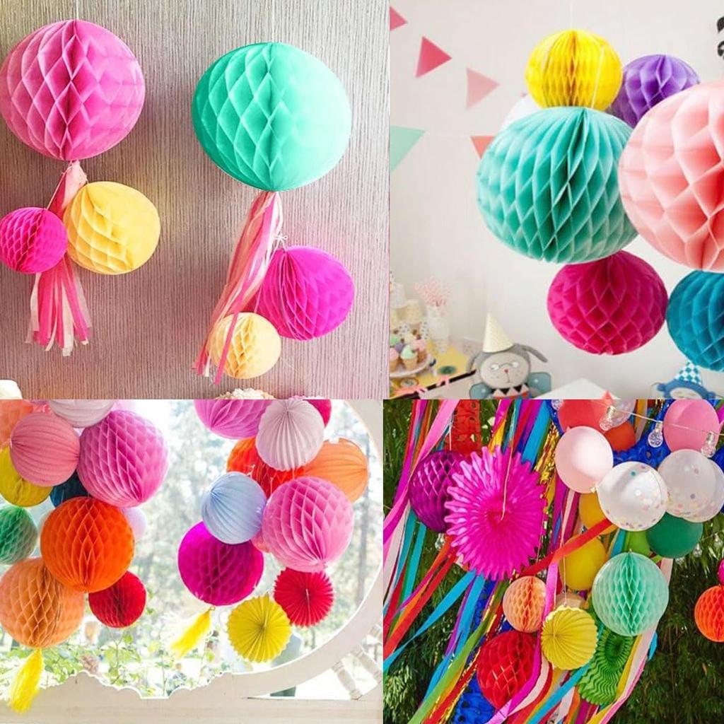 10pcs 8inch Honeycomb Paper Pom Poms Decorative Tissue Flower Balls DIY Paper Handmade Craft for Wedding, Baby Shower, Birthday, Party, Home Decor