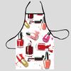 Фартук с принтом лака для ногтей, Красочный дизайн макияжа, Салон красоты, Кухонный фартук, Доступен в нескольких размерах, Идеально подходит для мастеров маникюра