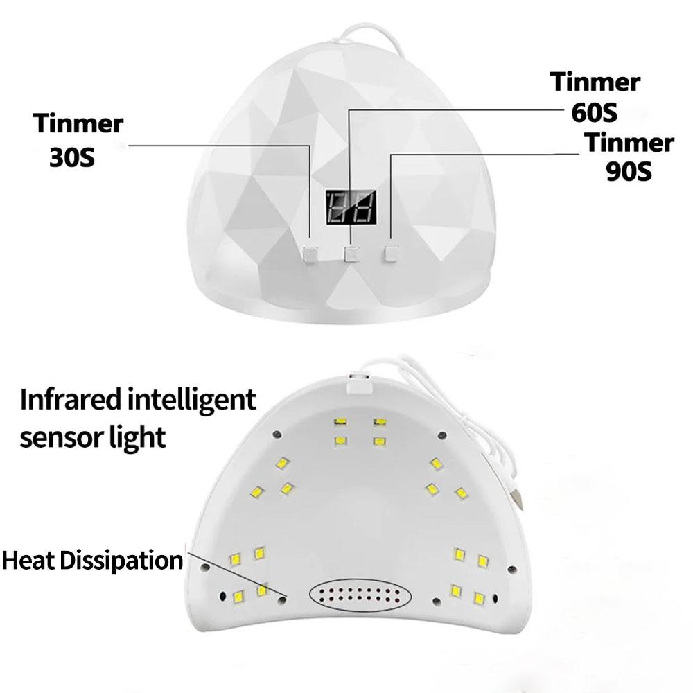 88 Вт УФ-лампа для сушки ногтей, УФ-лампа для защиты глаз, гелевые ногти, сушилка для гелевого лака, домашний салонный инструмент
