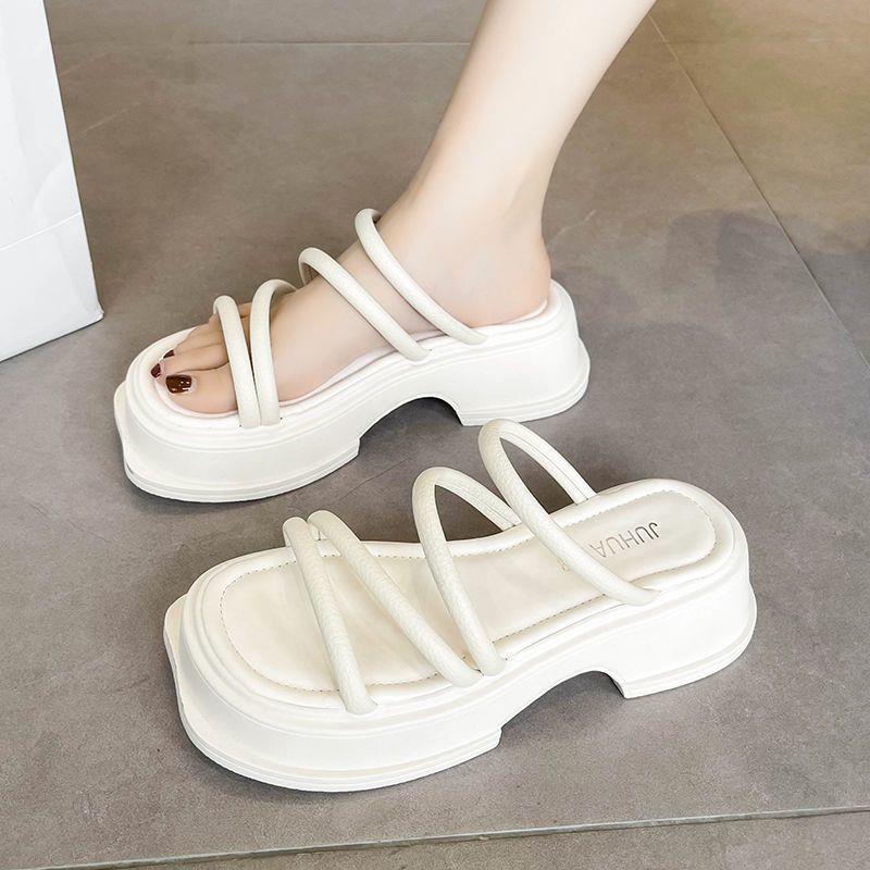 Пояс в одно слово мода крест крутой нишевый римская обувь девушка 2025 новый лето универсальный не устают ноги фея ветер толстая подошва