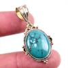 Натуральный тибетский драгоценный камень бирюза 925 пробы, одноцветное серебро, двухцветный кулон 1,5 дюйма B3Y98