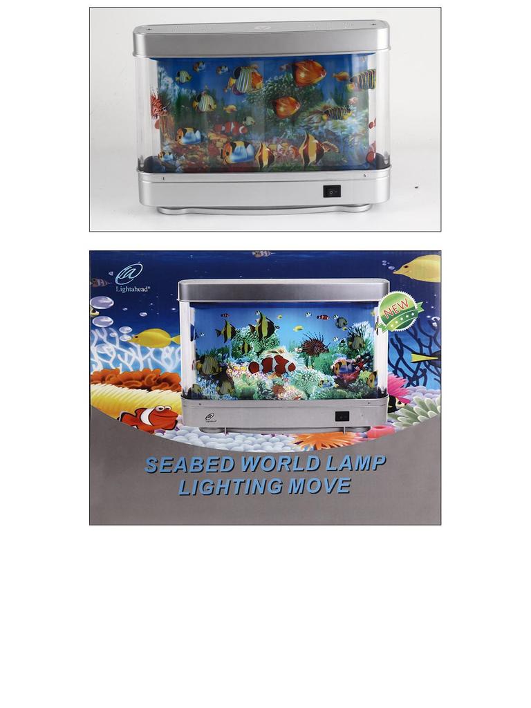 Светодиодный настольный декоративный светильник для аквариума - ночник-симуляция подводного мира