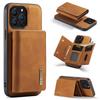 DG.MING M1 Series for iPhone 16 Pro Max Case Kickstand PU Phone Cover with Detachable Wallet