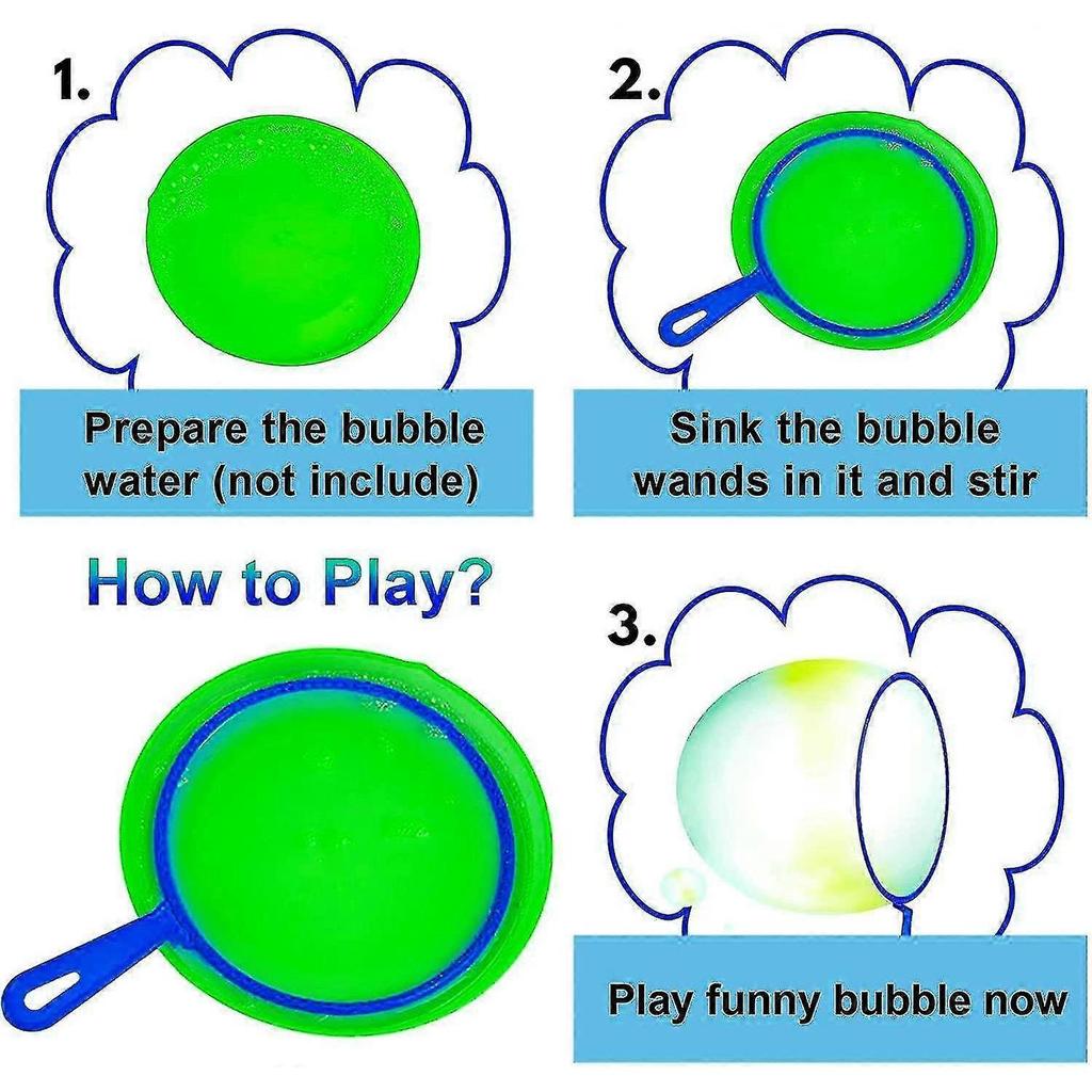 Bubble Wands Set, 15 Pack Big Bubble Wand Toys With Tray Bulk Large Bubble Making Toys For Kids Summer Bubble Toy