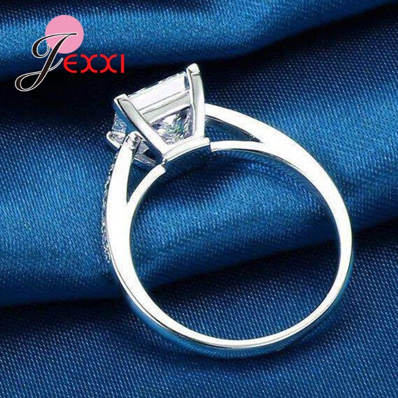 Drop Shipping Genuine 925 Sterling Silver Rings With Sparkling Crystal Super Nice Women Fashion Rings Jewelry Gift For Birthday
