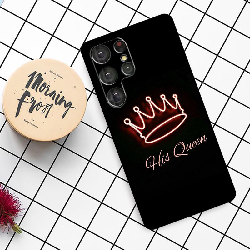 Чехол для пары Король Королева Влюбленные для Samsung Galaxy S21 S22 S23 S24 S25 Ultra S9 S10 S25 Plus S25 FE S20 FE Чехол для телефона