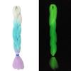 Yousheng Luminous Braid Gradient Color, сияющий в темноте, декоративные противоскользящие видимые плетеные волосы, синтетические неоновые светящиеся большие косички, конский хвост