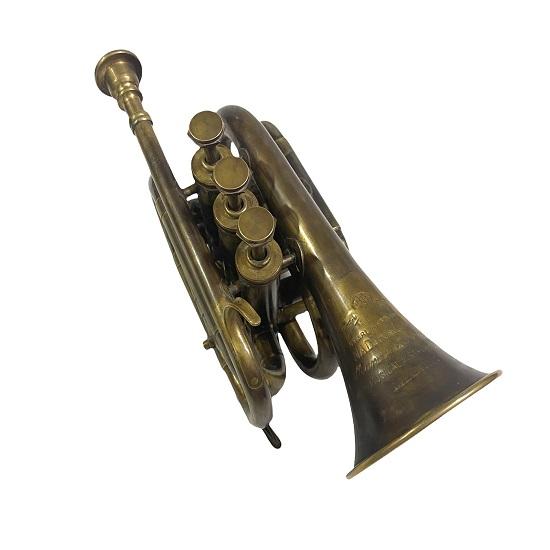 Музыкальная антикварная латунь старинная труба карманный горн рожок 3 клапана мундштук лучший для подарка