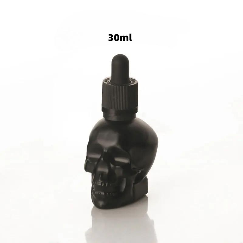30 мл/60 мл Стеклянная бутылка-капельница «Черный череп» Милые бутылочки для эфирных масел с пипеткой для духов