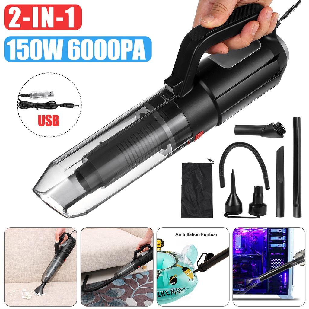 USB Auto Car Vacuum and Blow Cleaner Handheld Wireless Vacuum Powerful Cyclone Suction Rechargeable Wet And Dry 150W